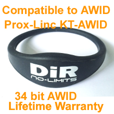 Proximity Wristband 34bit AWID Format compatible with AWID Prox-Linc PT-AWID